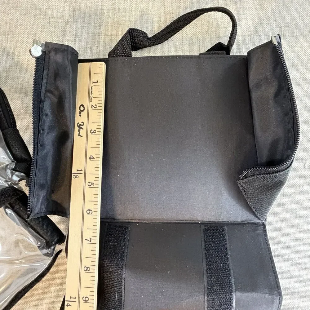 Professional Makeup Artist Bag Fold Out Organizer Clear Zipper Pouches Black